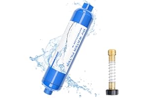 Sulythw RV Inline Carbon Water Filter with a Flexible Horse Protector for Camper/RV Water Filter,Reduces Bad Taste, Odor, Chlorine & Sediment, Ideal for RVs, Campers, Travel Trailer