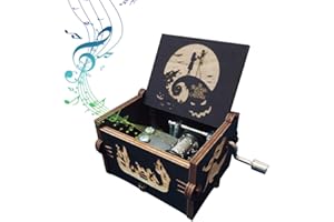 Bolunlun Nightmare Music Box Before Christmas, Carved Wooden Music Box Gift for Girlfriend/Boyfriend her/Birthday/Christmas/Halloween