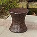 Sundale Outdoor Small Side Table Patio Rattan End Table 20 Inch Hourglass Wicker Accent Tables Steel Frame Lightweight Brown Mesa Auxiliar pequeña Mesa Auxiliar de ratán marrón