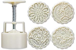 4pcs Hand Press Cookie Stamp Moon Cake Decor Mold 125g Tool