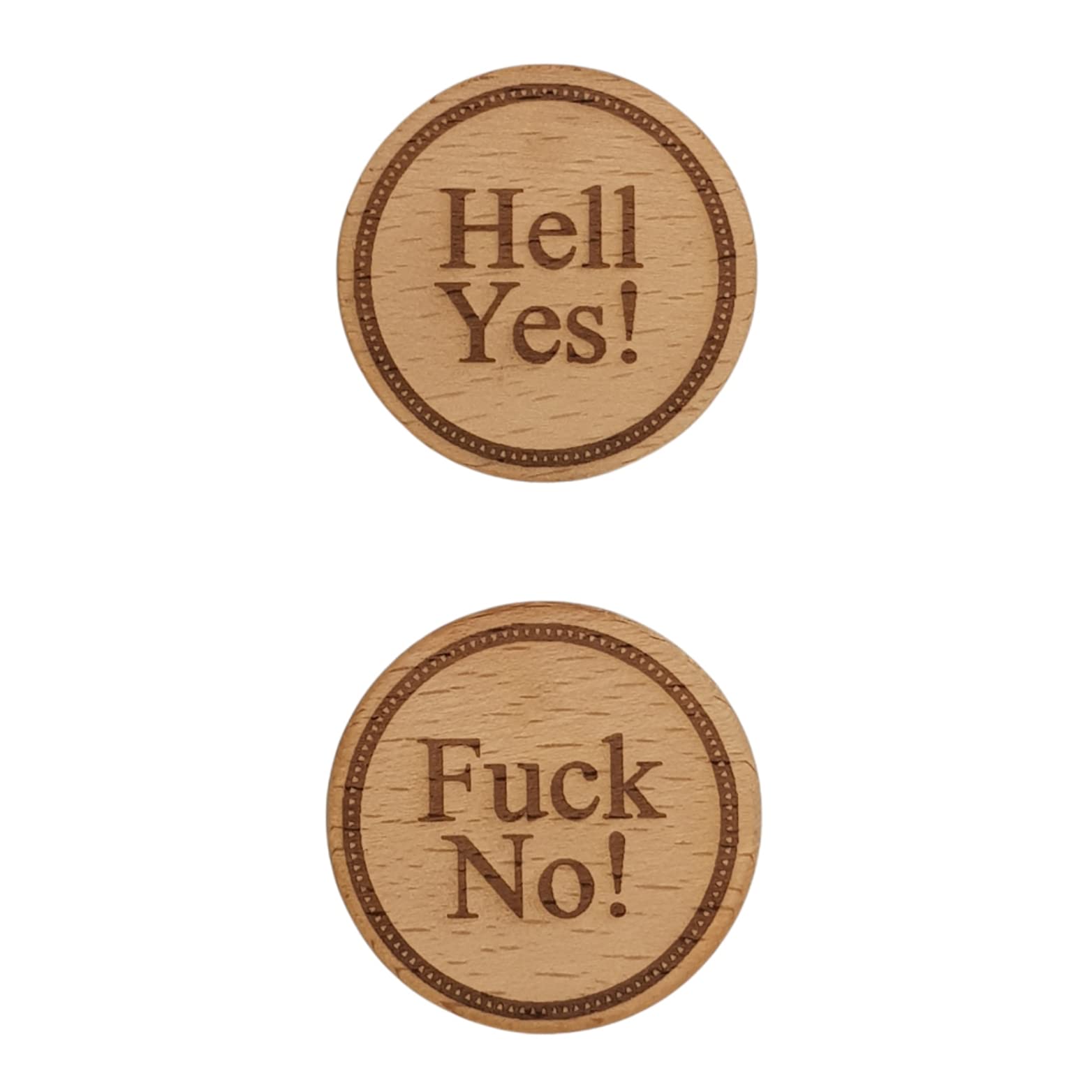Decision Coin - Yes/No Flip Coin, Wooden Stocking Filler, Gifts for Friends and Family, Novelty Fun Gift