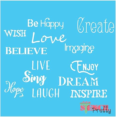 Amazon Com Live Laugh Love Create Diy Positive Words Stencil Sign