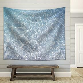 Clear Blue Ripple Aqua Texture - Fabric Wall Tapestry Home Decor - 51x60 inches