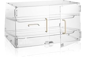 Olde Midway Pastry Display Case - 2-Tier, Commercial Acrylic Countertop Bakery Display Cabinet with Removable Trays