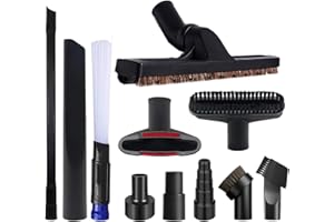 11 PCS Universal 1 1/4 Inch Vacuum Attachments Kit for Shop Vac Accessories with Vacuum Brush Attachments, Flexible Crevice T