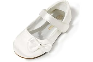DREAM PAIRS Toddler Girls Dress Shoes Mary Jane Flats, Girls School Uniform Flats Bow Ballerina Shoes