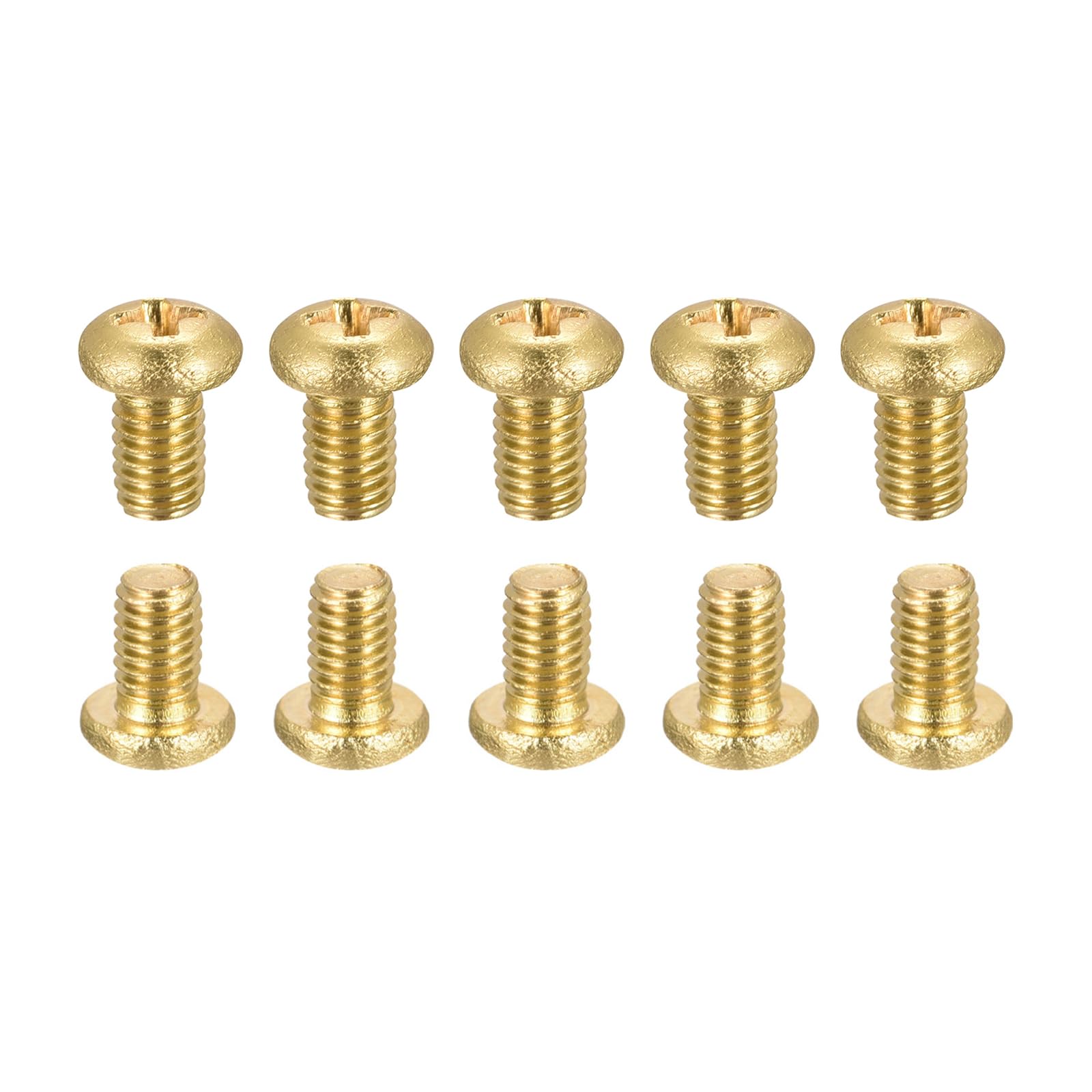 DTGN M3x5mm(DxL) Brass Phillips Machine Screws - 100Pack - Good for Machinery Industry - Pan Head Fastening Screw - Brass Tone