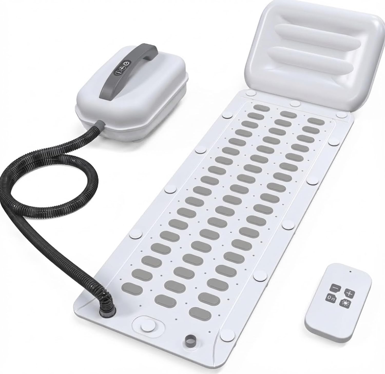 Photo 1 of SHUIMEIYAN Bubble Bath Mat - Upgrade Noise-Reducing Spa Massager with Remote Control 6-Speed Adjustable Massage & Upgraded Anti-Slip Suction Cup (44.9" x 16.9"White)