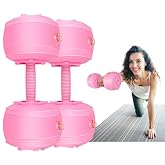 DEIRIS Travel Weights Water Filled Dumbbell Set of 2,6LB Hand Weights for Women at Home Gym Exercise Training