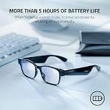 Razer Anzu Smart Glasses Large Rectangular with Blue Light Lenses Black view 7