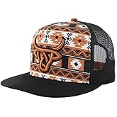 Lost Calf 3D Logo Aztec Black Print - Hats Cap