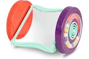 B. toys – Baby Toys Mirror with Rolling Sensory Wheels – Interactive Roly– Poly Mirror for Tummy Time & Crawling – Early Lear