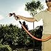 Tacklife 50ft Garden Hose, Innovative 2018 Leakproof Patent Connector Lightweight Expandable Water Hose, Durable Double Latex Core, Solid Brass Fittings, Free Net Bag, 3 Extra Rubber Gaskets - Orange