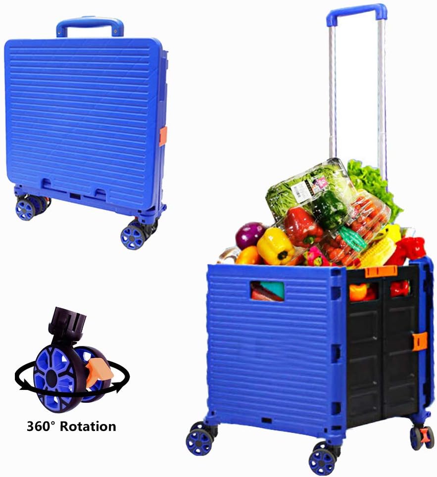 Foldable Utility Cart Folding Portable Rolling Crate