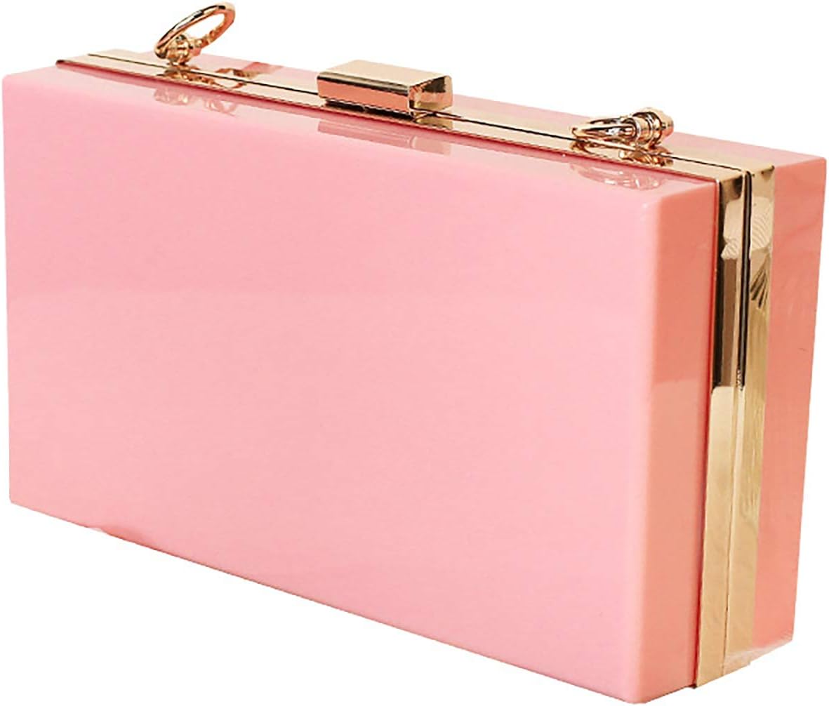 Acrylic Crossbody Box Clutch for Women Shoulder Handbag Work Sporting Events Fest Concert with Removable Chain