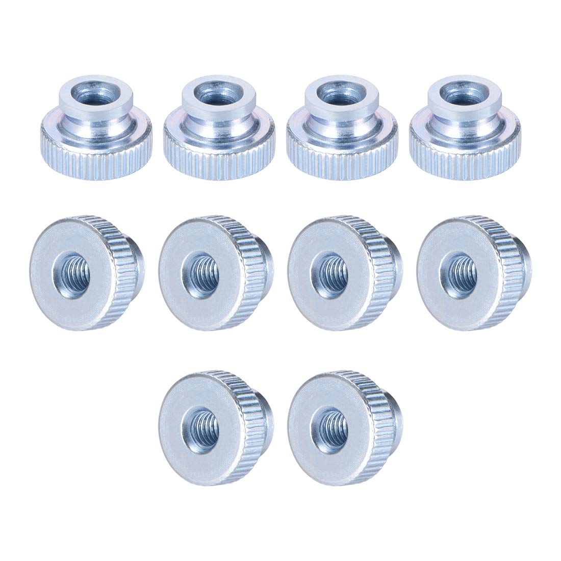 sourcing map Knurled Thumb Nuts, 10Pcs M4x0.7mm Iron Round Knobs Fastener for 3D Printer Parts