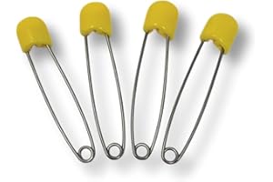 Rearz - Adult Stainless Steel Locking Diaper Pins - (4 Pack) (Yellow)