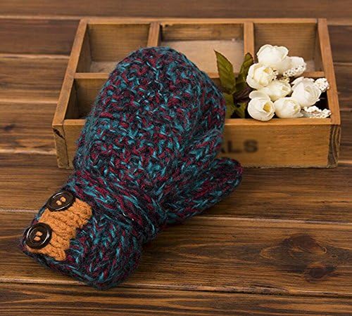 Longless Retro variegated thick line knitted wool gloves even fingers warm thickening students couple models wool gloves