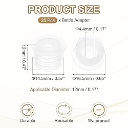 PATIKIL Bottle Adapter 0.51"/13mm, 25 Pcs Press in