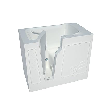 Meditub Mt2646lws 3 Side Enclosure 26 By 46 By 38 Inch Walk In Soaker Bathtub Spa Left Side Door White