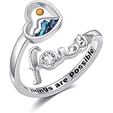 UCADRIT Sterling Silver Spoon Ring for Women Adjustable Open Ring Jewelry for Women Mom