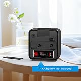 Brifit Silent Alarm Clock Bedside Battery Powered Large Display Black view 9