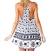 PinRoad Women Ethnic Elephant Print Summer Beach Mini Tank Dresses