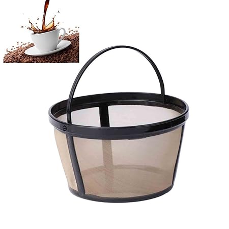 lailongp wiederverwendbarer 10-12-Tassen-Kaffeefilter, dauerhafter Metall-Mesh-Werkzeug im Korb-Stil mit BPA-frei