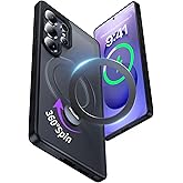 YOOVEI for Samsung Galaxy S25 Ultra Case,Compatible with Magsafe [Wireless Charging],with 360°Rotatable Magnetic Ring Stand Matte Translucent Slim Soft Edge Phone Kickstand,Black