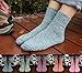 Zmaomaoy YEHUA Womens Warm Thick Wool Socks - Knitting Vintage Style 5 Pairs Size 5-10
