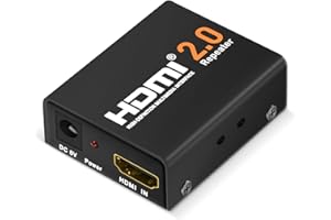 Flashmen HDMI Booster 2.0, 4K2K 1080P 3D HDMI Amplifier Repeater HDMI Powered Signal Amplifier Booster 18Gbps Bandwidth HDCP 2.2 Up to 60m/200ft Transmission Distance (Black)