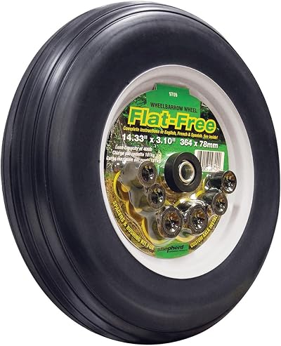 Select Hardware 36cm Flat-Free Wheelbarrow Wheel 16mm Bore 181kg Load