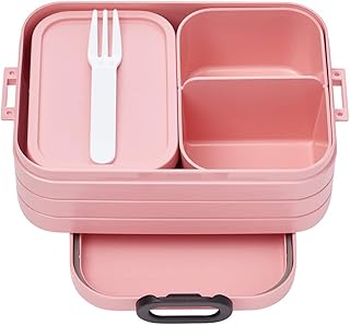 Mepal Bento-Lunchbox Take A Break Nordic pink midi – Brotdose mit Fächern, geeignet für bis zu 4 Butterbrote, TPE/pp/abs, Rosa, 0 mm