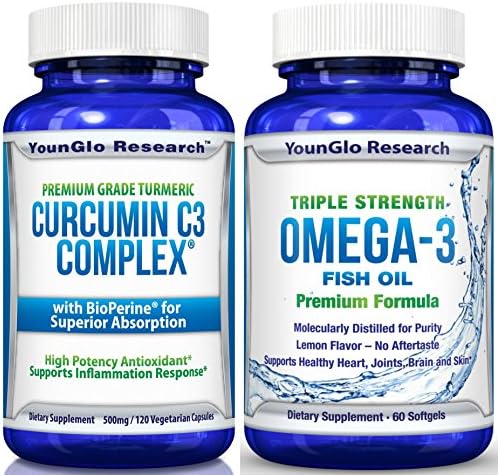 Joint Care Bundle - Curcumin C3 Complex with BioPerine and Omega 3 Fish Oil (1 Bottle of each)