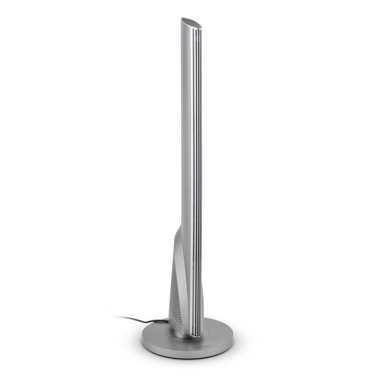 Klarstein Skyscraper Heat • Calefactor de Torre • termoventilador • oscilación • 1600 ó 2500 W • Temperatura Ajustable gradualmente • Temporizador • Control Remoto • Plata