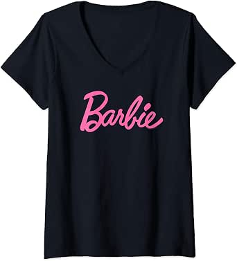 Womens Barbie Logo V-Neck T-Shirt 