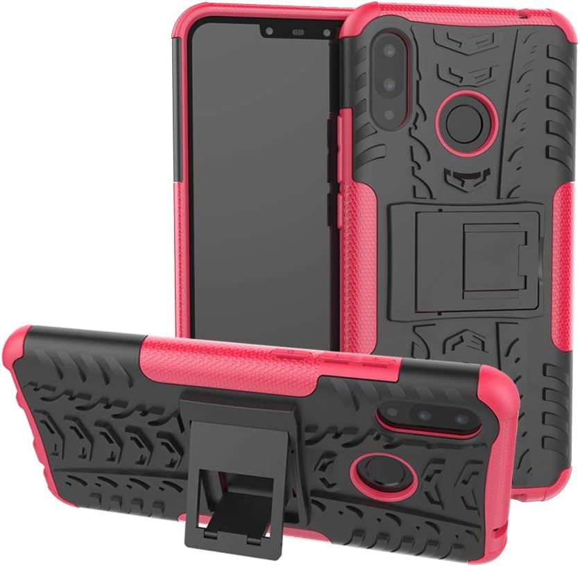 Case Huawei Honor 8A/8A Pro 360° Full Body PC 2 in 1[with Tempered Glass Screen Protector] Shockproof Double Protection Phone Cover Protective Skin Case for Huawei Honor 8A/8A Pro (Rose)