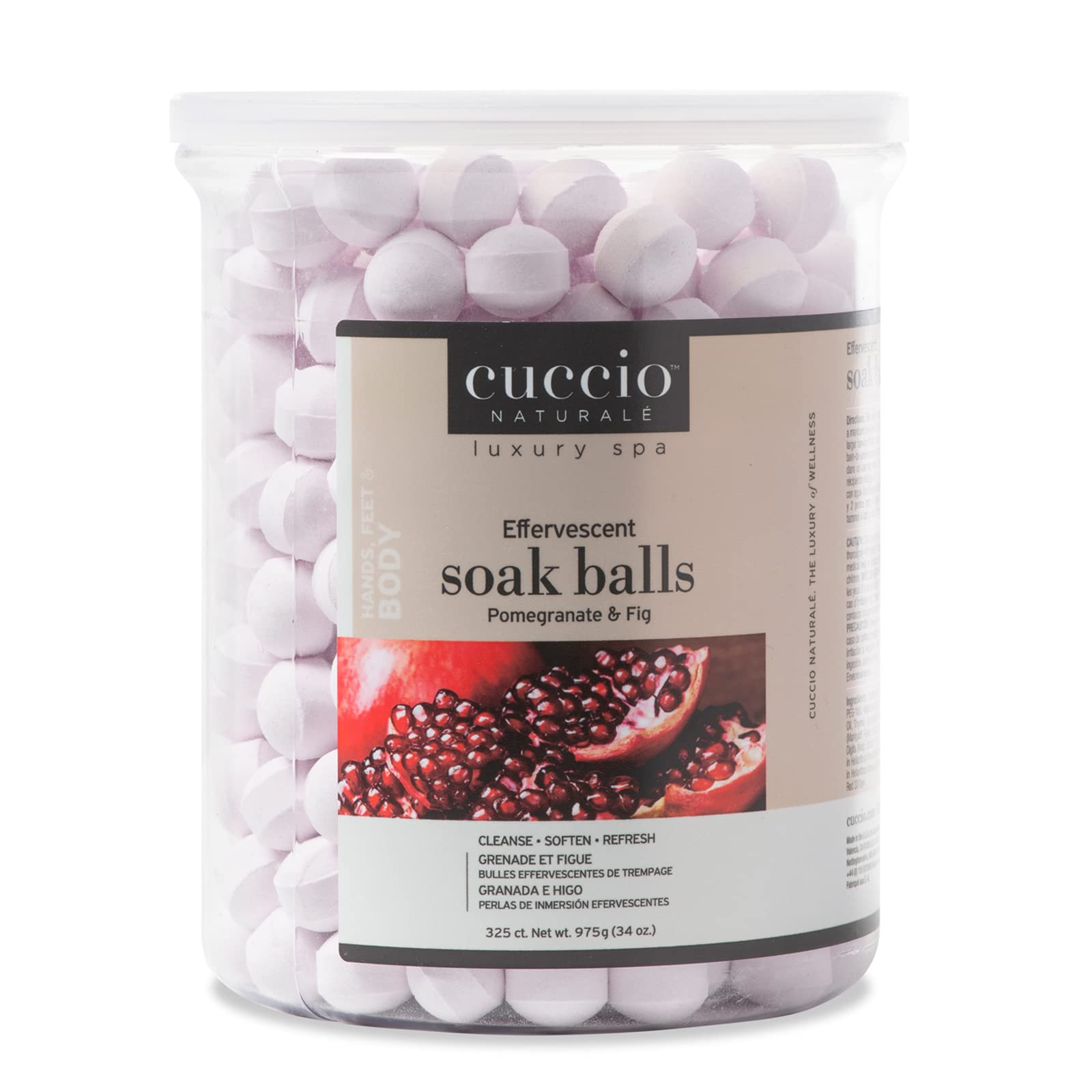 Cuccio - Soak Balls Effervescent - Pomegranate and Fig - for Women - Nail Treatment - 100 Pc