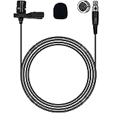 NewTH Lavalier Lapel Microphone Compatible with Shure KCX, PGX, BLX, SLX, GLX, ULX, QLX, FP, L1, LX1, SC1, U1, UC1, UT1, T1 Wireless Transmitter Unidirectional Condenser Mic (Mini XLR TA4F 4 Pin Plug)