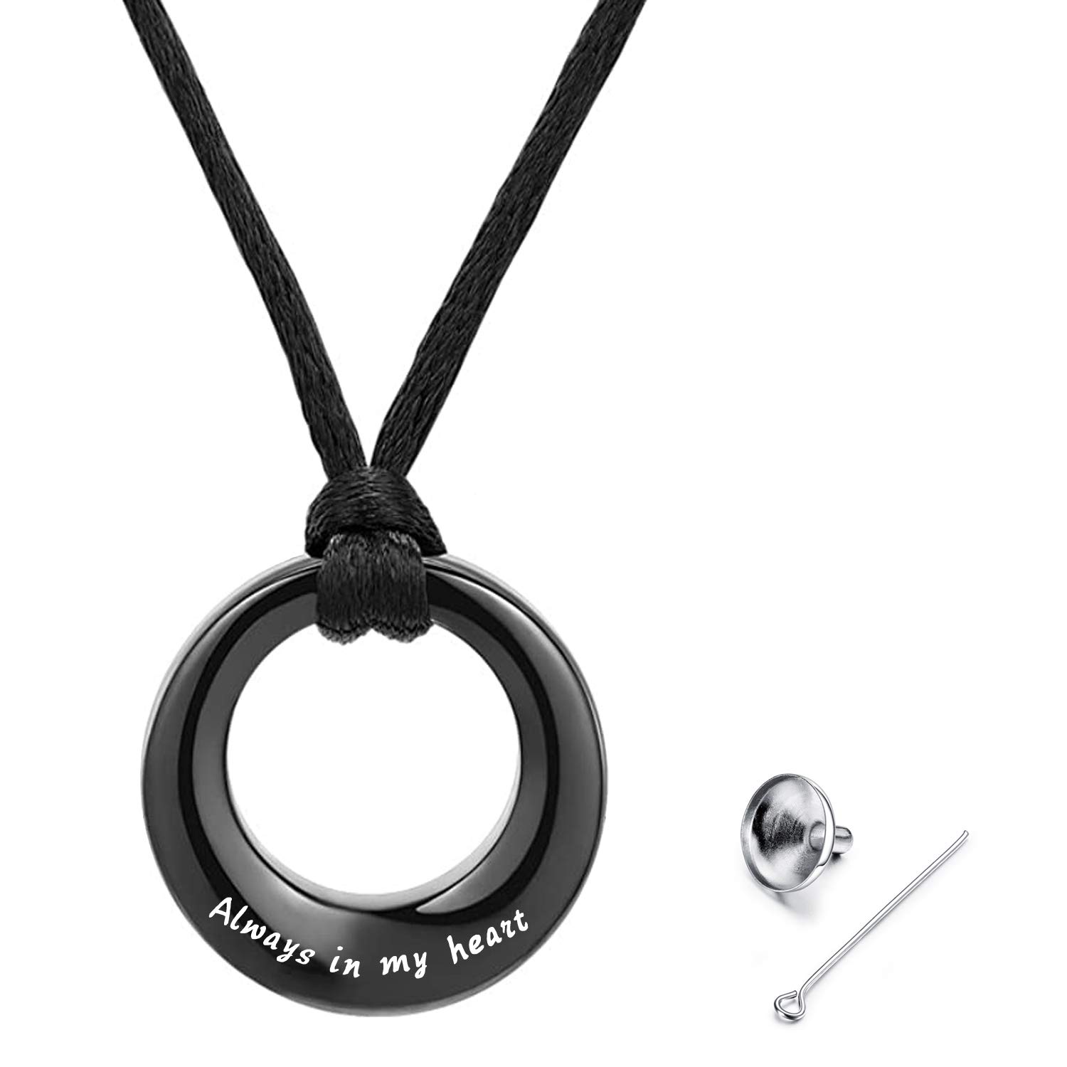 MUERDOU Round Ashes Necklace Cremation Jewelry Keepsake Holder Memorial Locket Urn Necklace for Ashes Pendant