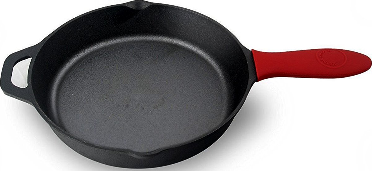 12.5 Inch PreSeasoned Cast Iron Skillet with Silicone Handle Utopia