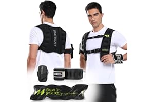 BeatBoost Weighted Vest Men 10lb/15lb/20lb/25lb/30lb/35lb/40lb Weight Vest with Ironsand for Strength Training Running Walking Workout