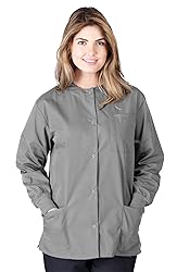 Natural Uniforms Warm Up Scrub Jacket-Gray-Medium