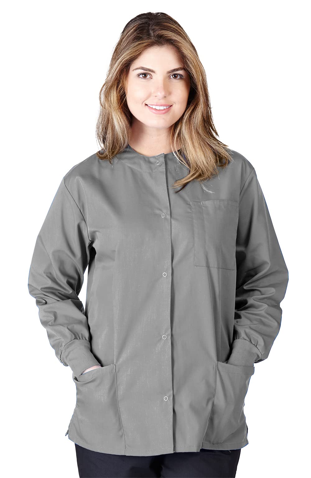 Natural Uniforms Warm Up Scrub Jacket-Gray-Medium