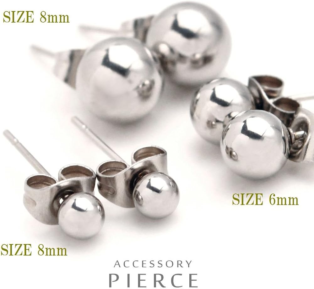 Amazon Co Jp ピアス 丸玉 ステンレスボール 4mm ピアス レディース お肌に優しい素材 サージカルステンレス つややか シンプルデザイン 服 ファッション小物