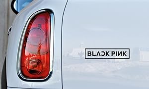Black Pink Text Logo Car Vinyl Sticker Decal Bumper Sticker for Auto Cars Trucks Windshield Custom Walls Windows Ipad MacBook Laptop Home and More (Black)