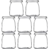 Thymart 5.3oz / 7 OZ Mini Glass Jar with Lid for Pudding, Yogurt, Caviar, Herb, Jelly, Jams, Honey, Spices - Dishwaresafe - Pack-of-4Pcs (5.3, Circular, 8, MGJS5-7)