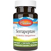 Carlson - Serrapeptase, 120000 SPUs - Delayed Release, Immune Support, Joint Function & Optimal Wellness, 90 Vegetarian Capsules