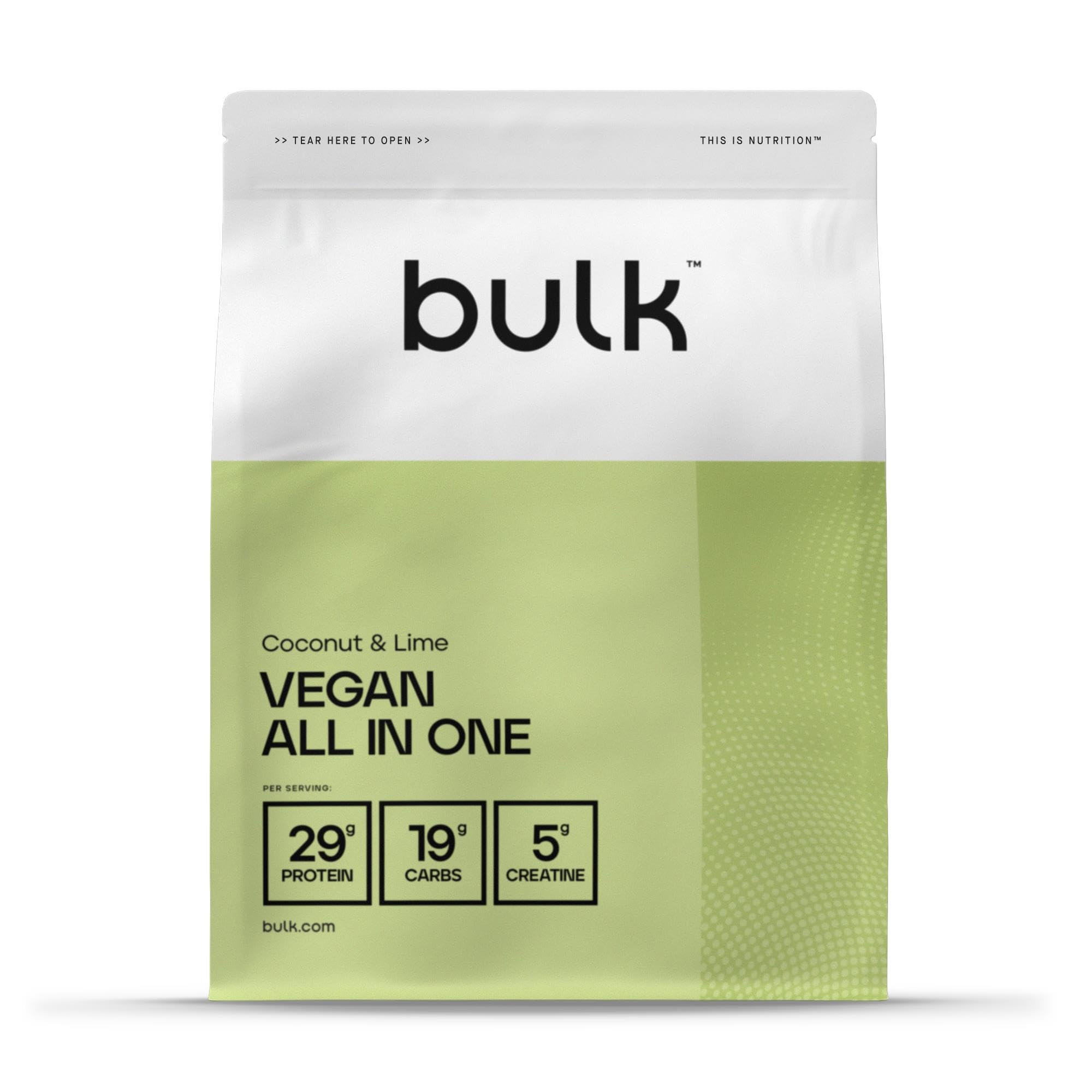 Bulk Vegan All in One Protein Powder, With Creatine, Vitargo Carbohydrates, BCAA, HMB, Coconut and Lime, 2.5 kg, 41 Servings, Packaging May Vary