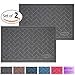 Premium Cat Litter Mat Trapper, Traps Litter from Box and Paws, Scatter Control for Litter Box, Soft on Sensitive Kitty Paws, Easy to Clean, Durable - Set of 2, Standard Grey